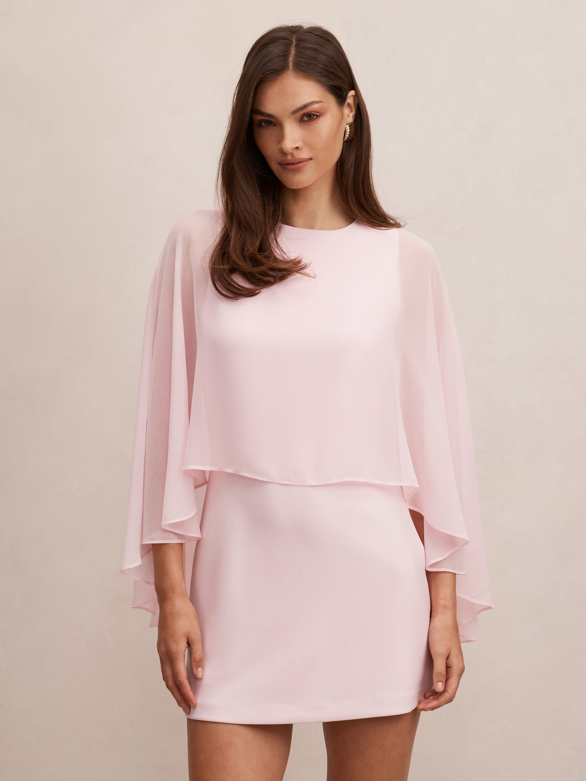 Irena Sheer Cape Mini Dress