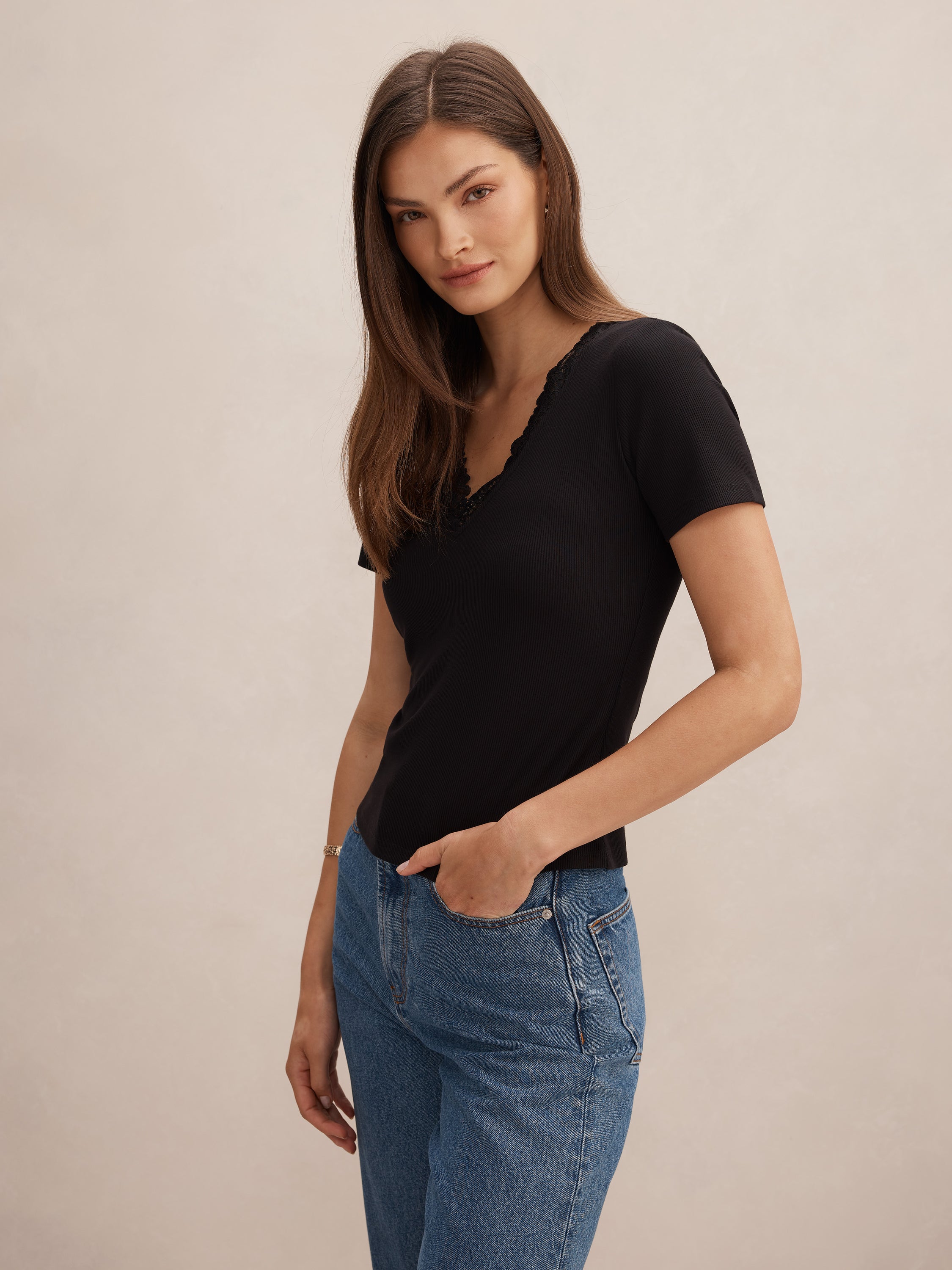 Sienna Lace Trim Tee