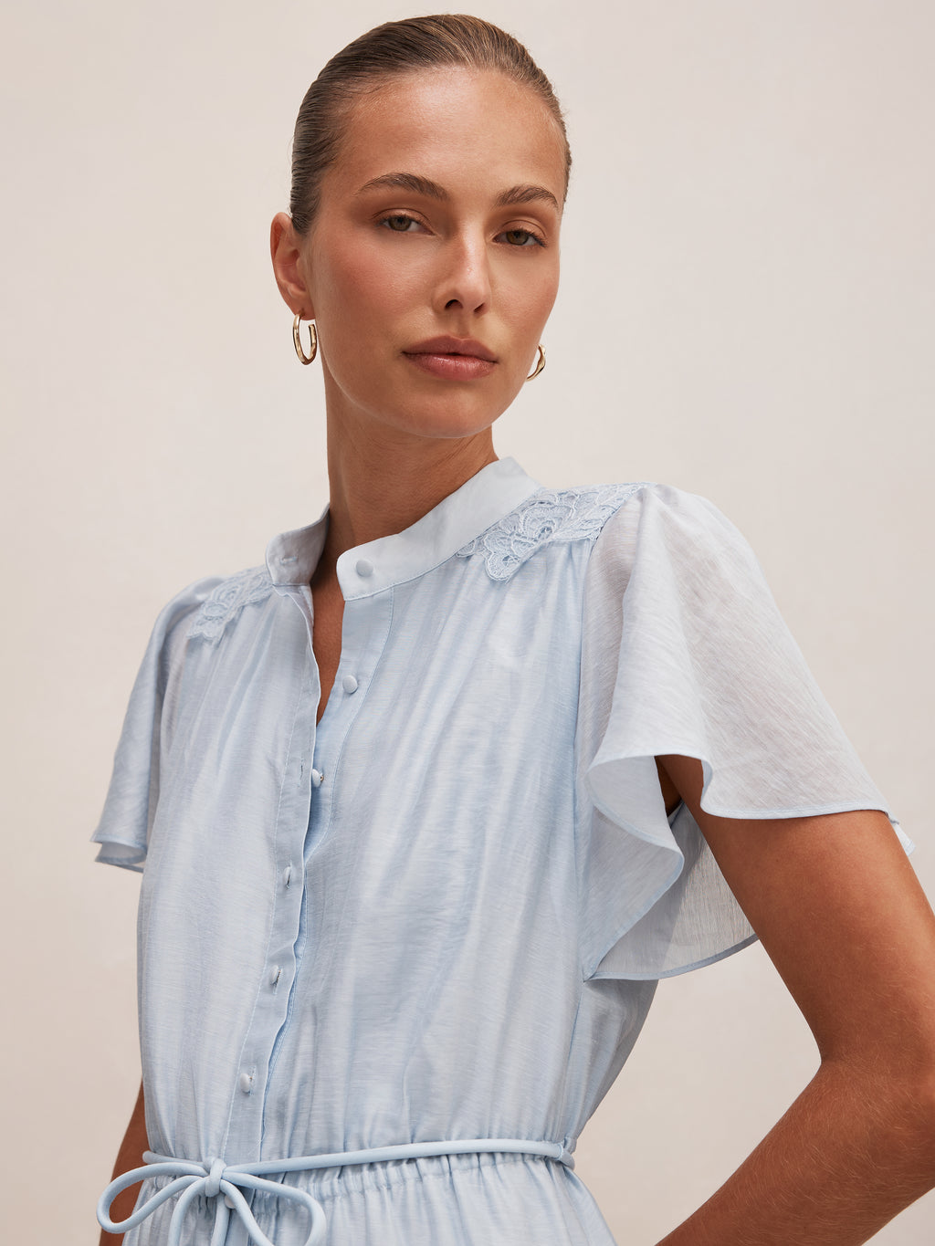 Harriet Lace Button Midi Dress