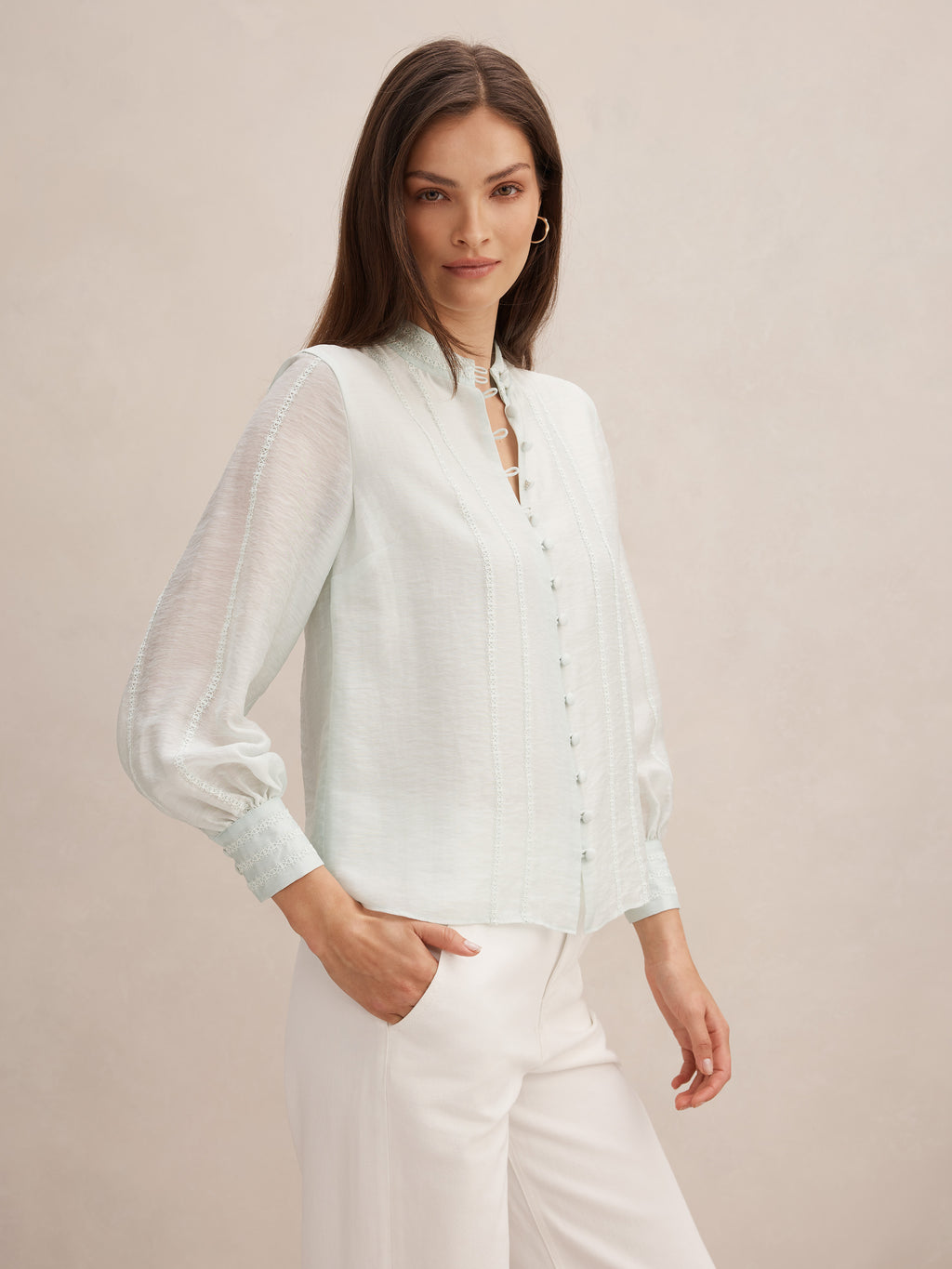 Astra Lace Trim Blouse