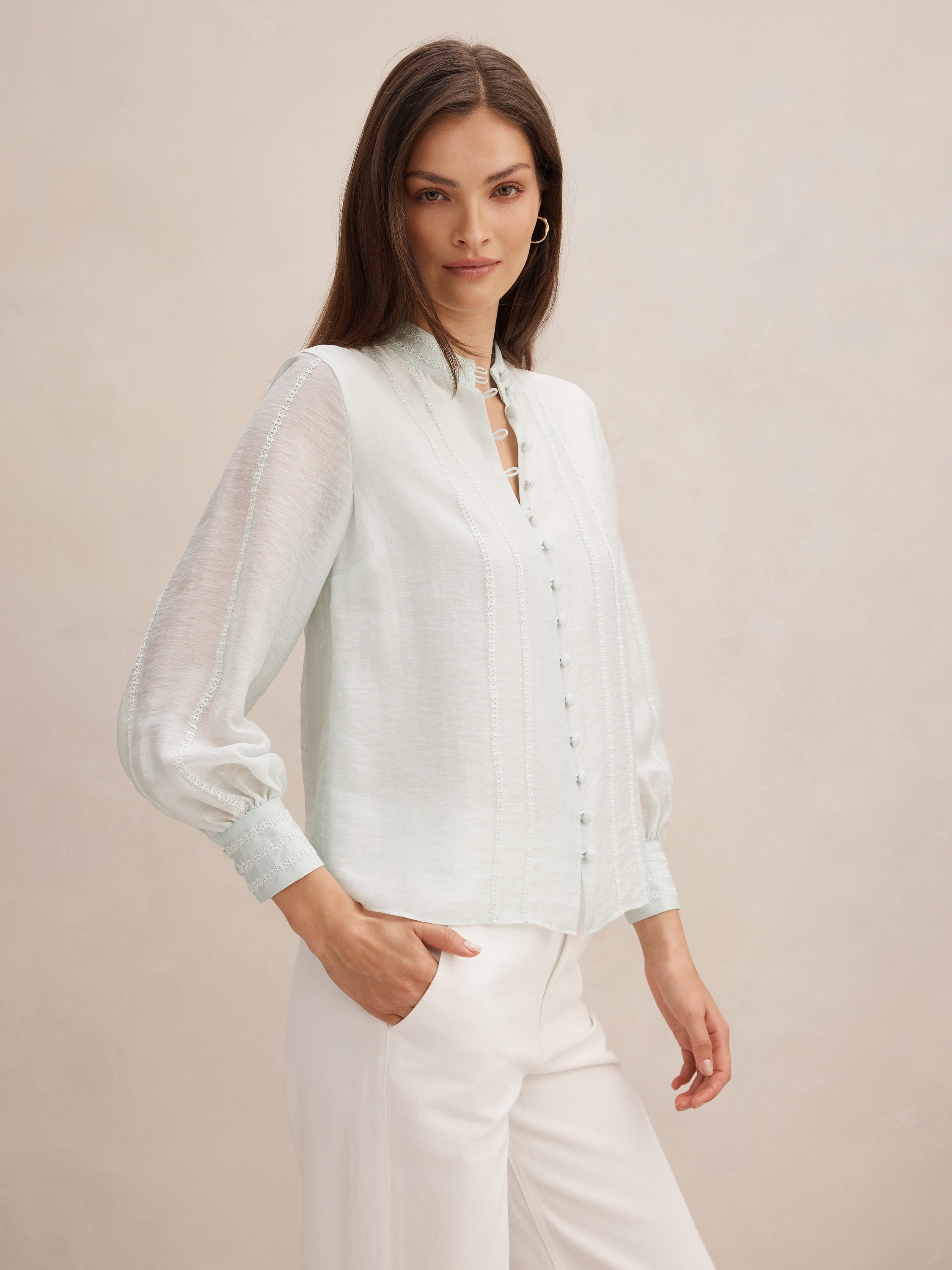 Astra Lace Trim Blouse