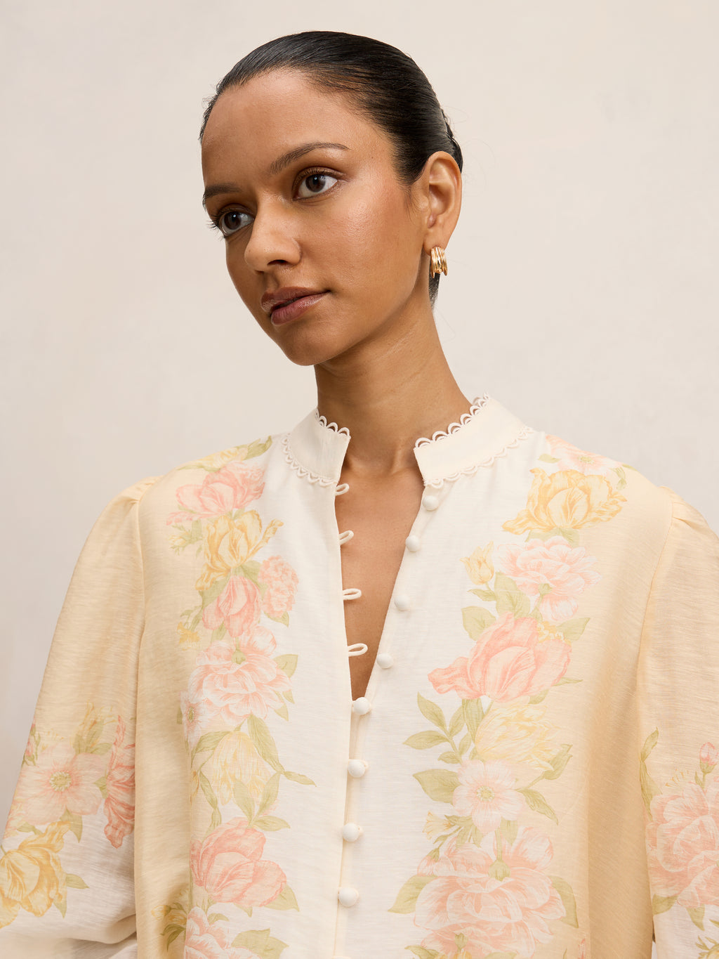 Emma Petite Trimmed Blouse
