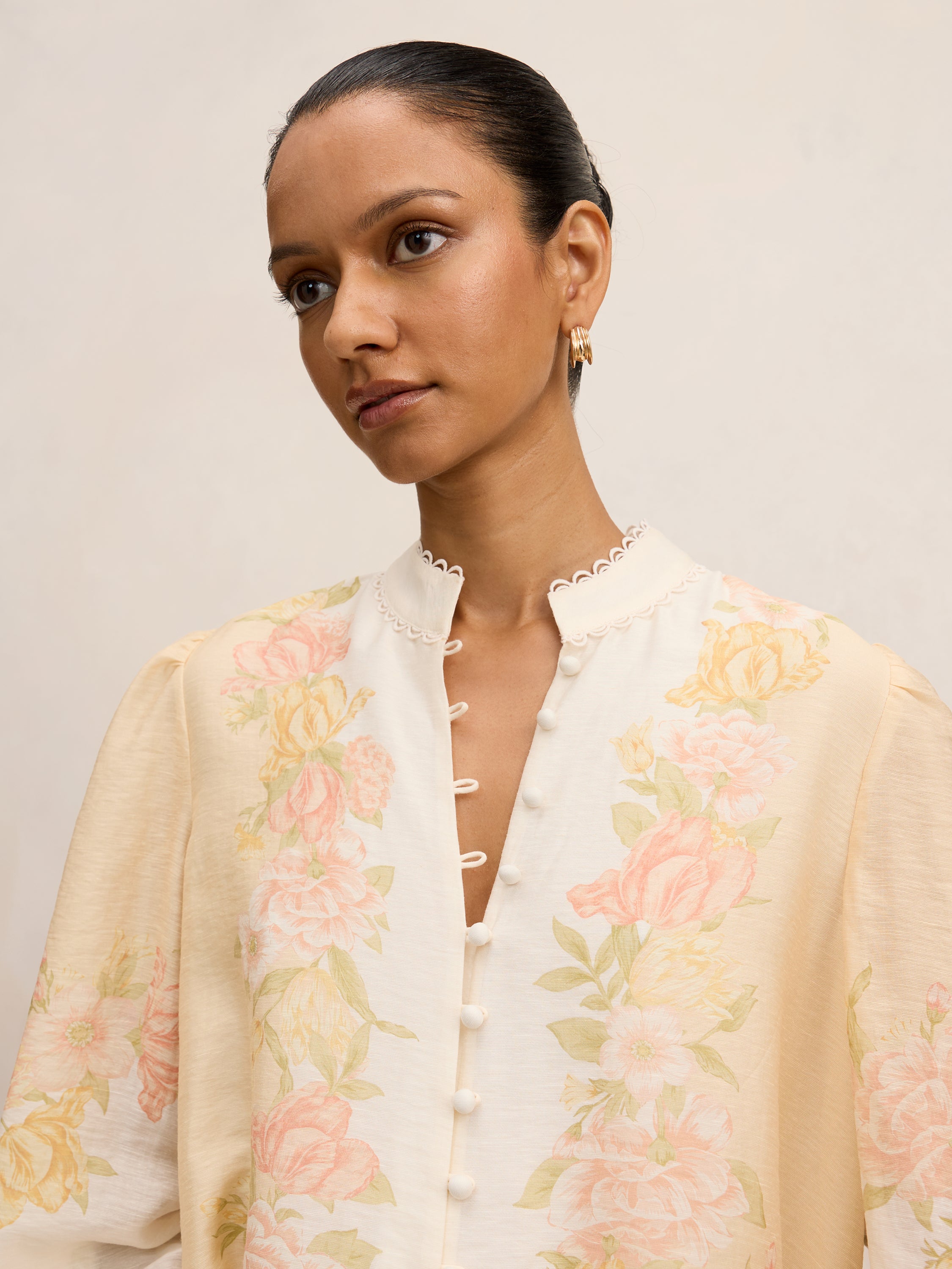 Emma Petite Trimmed Blouse
