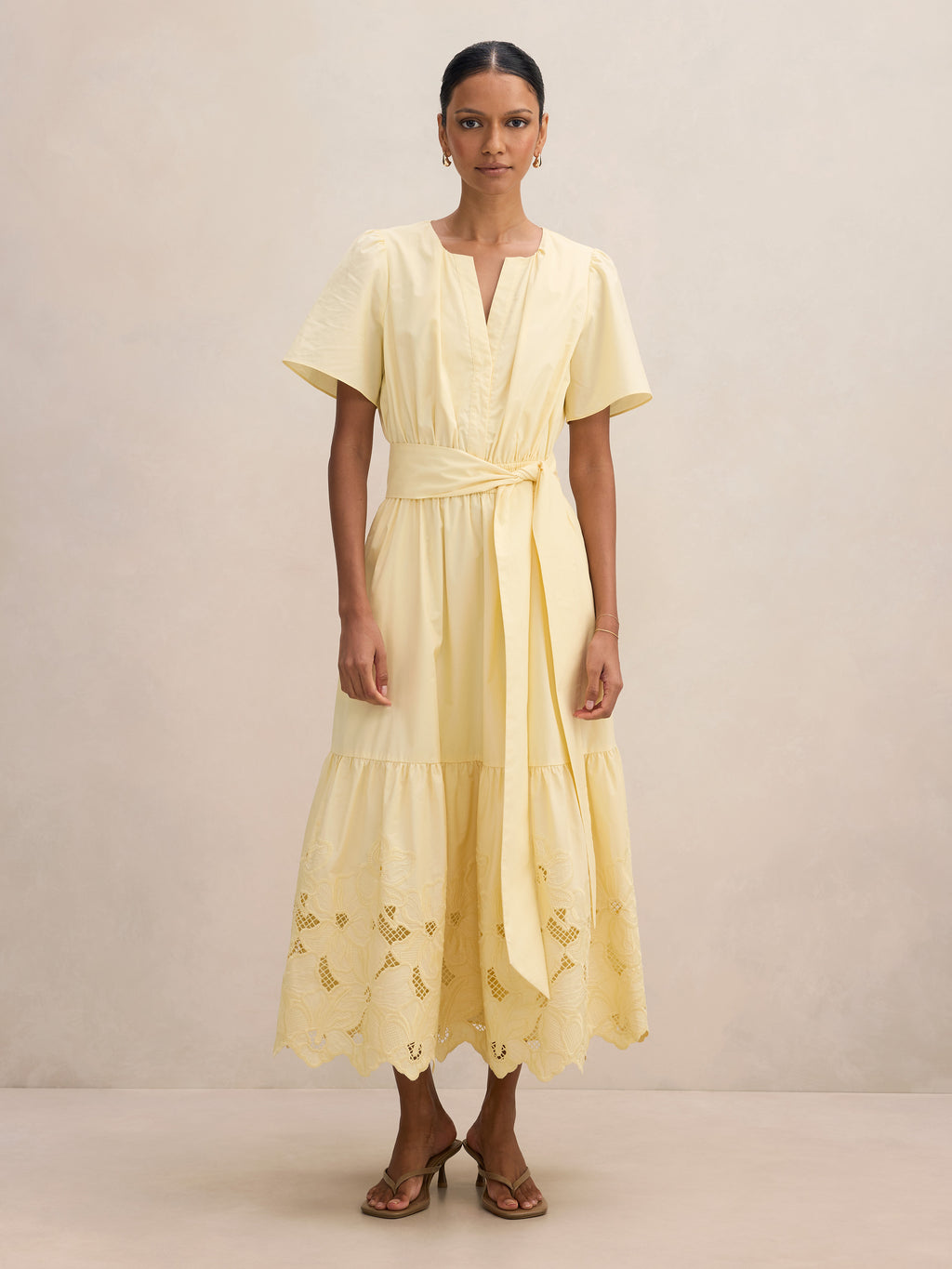 Charlotte Petite Embroidered Midi Dress