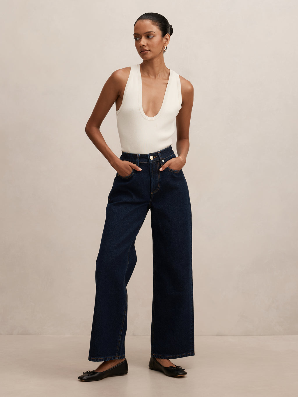 Nicki Petite Mid Rise Straight Jean