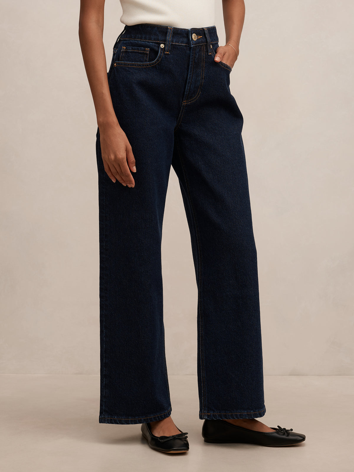 Nicki Petite Mid Rise Straight Jean