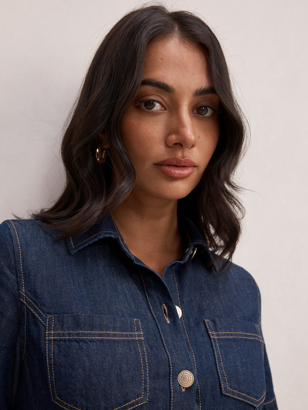 Millie Denim Midi Shirt Dress