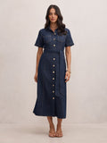 Millie Denim Midi Shirt Dress