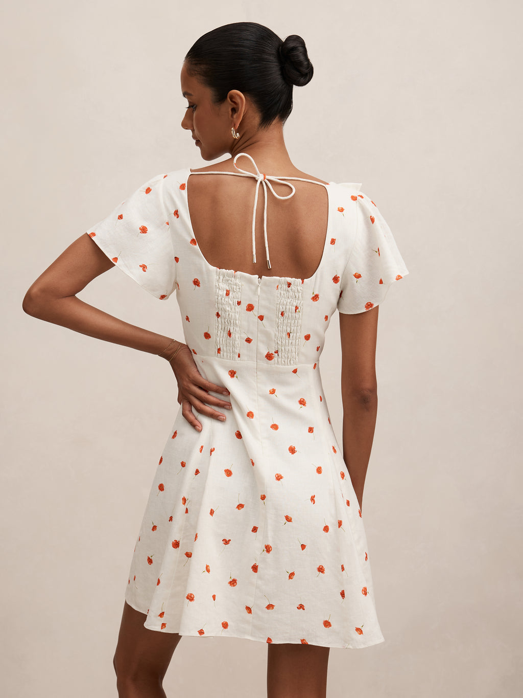 Riley Petite Ruffle Neck Mini Dress