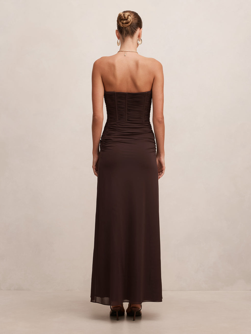 Lorelei Strapless Ruched Maxi