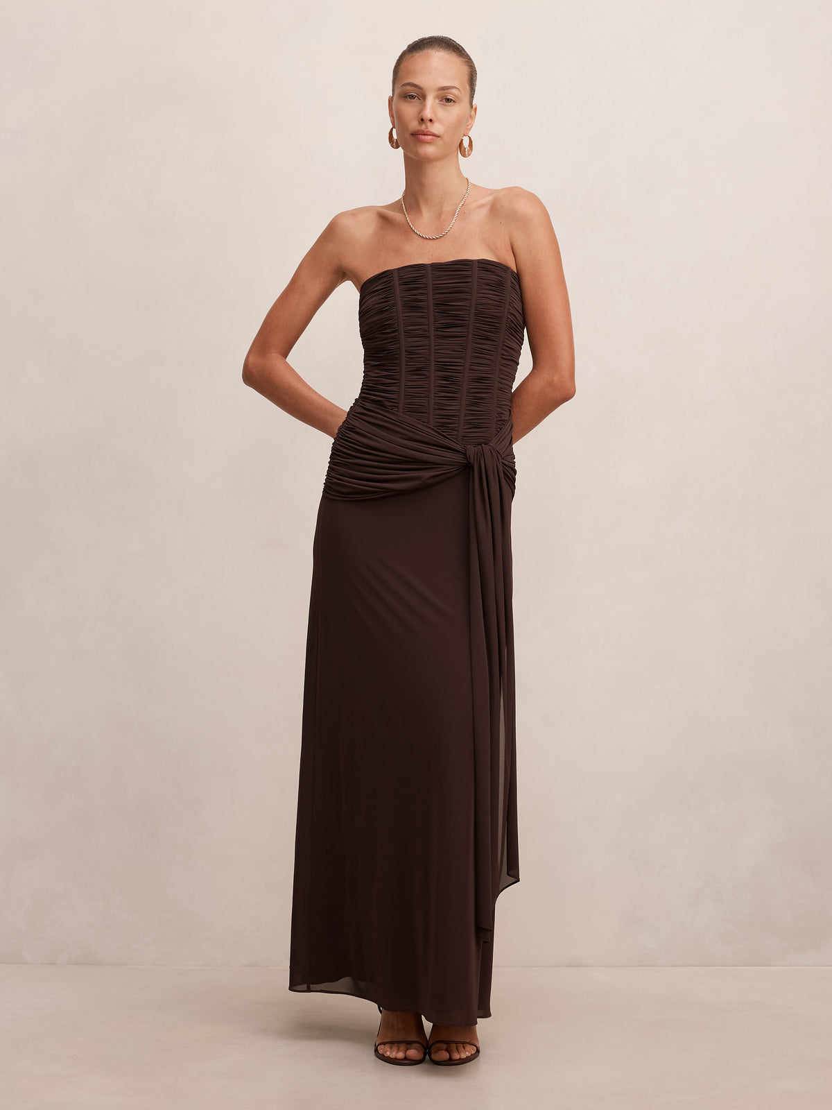 Lorelei Strapless Ruched Maxi