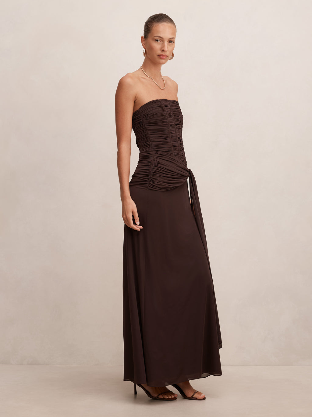 Lorelei Strapless Ruched Maxi