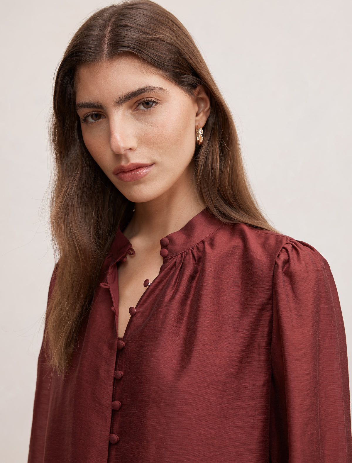 Robin Trim Cuff Blouse