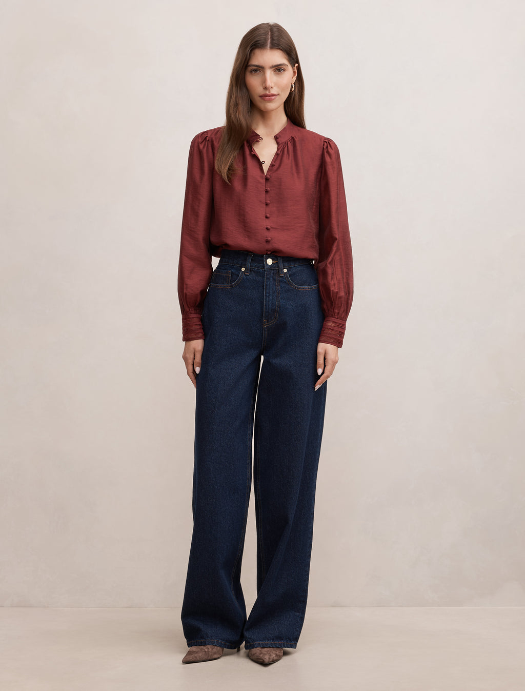 Robin Trim Cuff Blouse