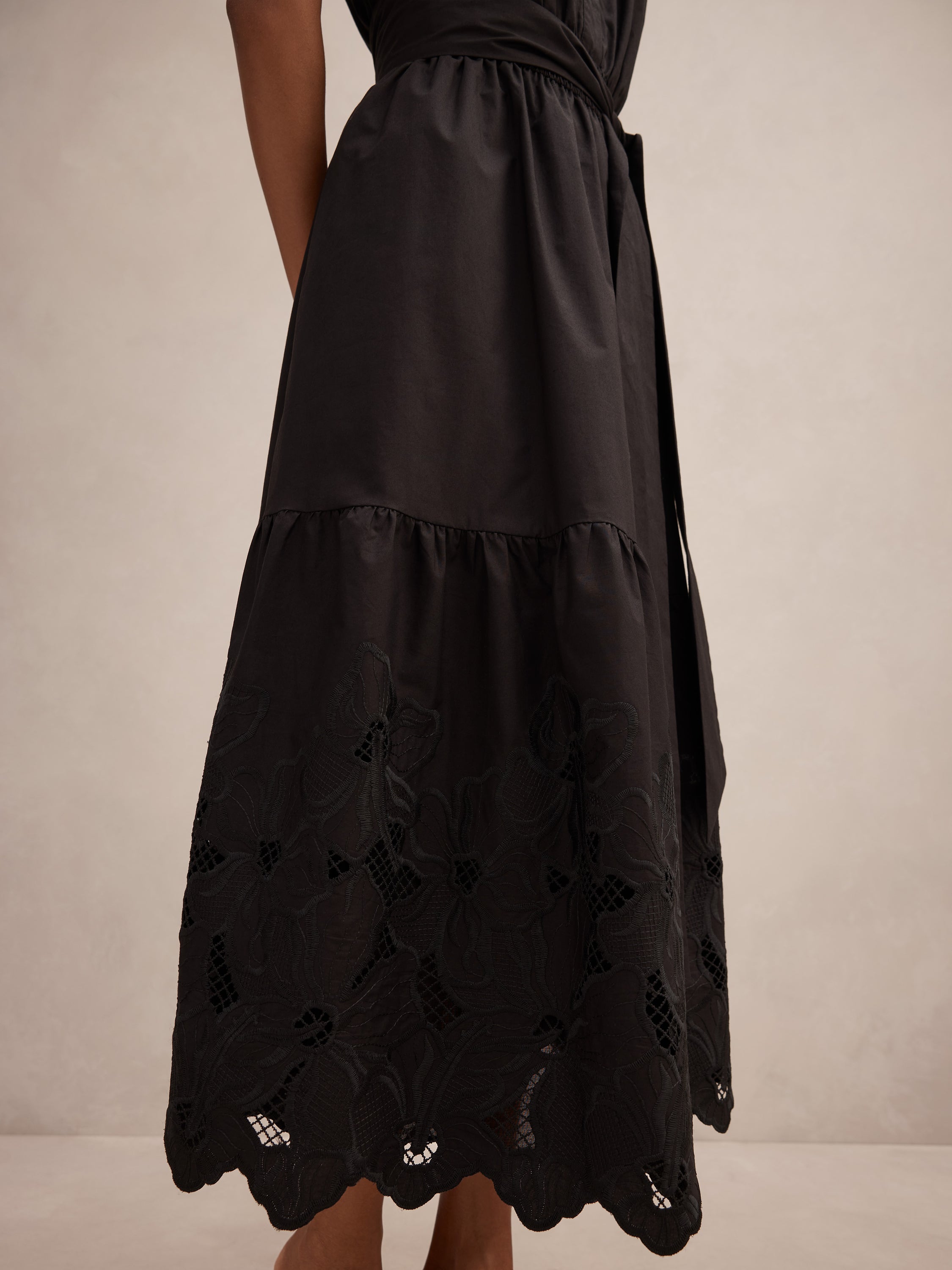 Buy Dahlia Petite Embroidered Midi Dress - Black - Online