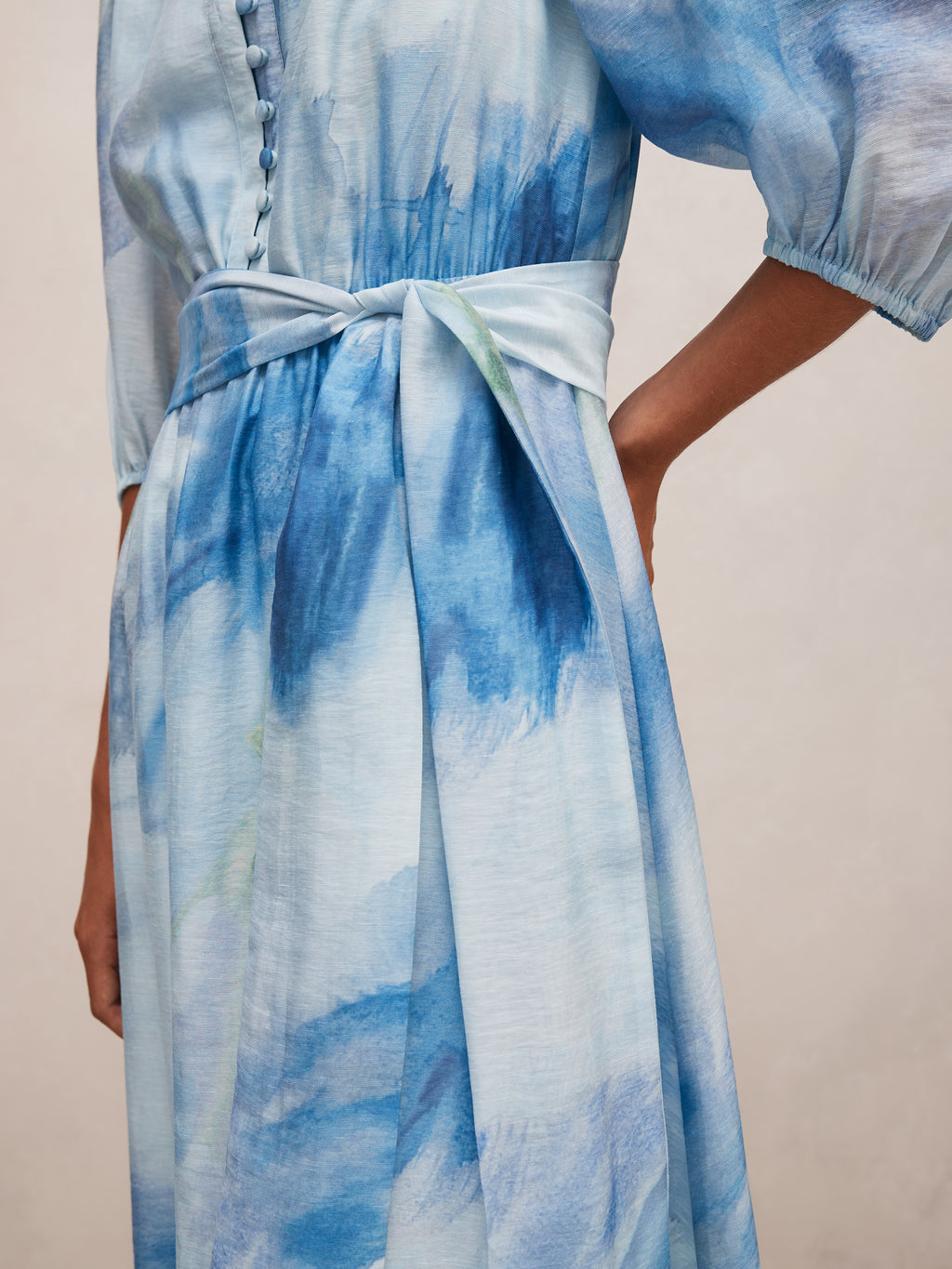 Lorena Button Front Midi Dress