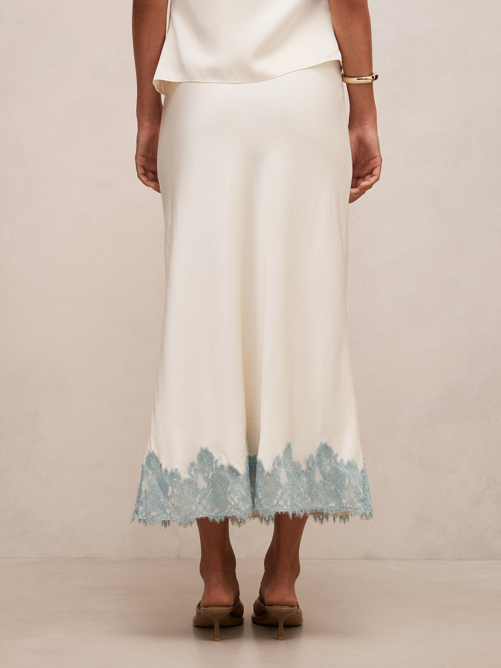 Adele Lace Trim Midi Skirt