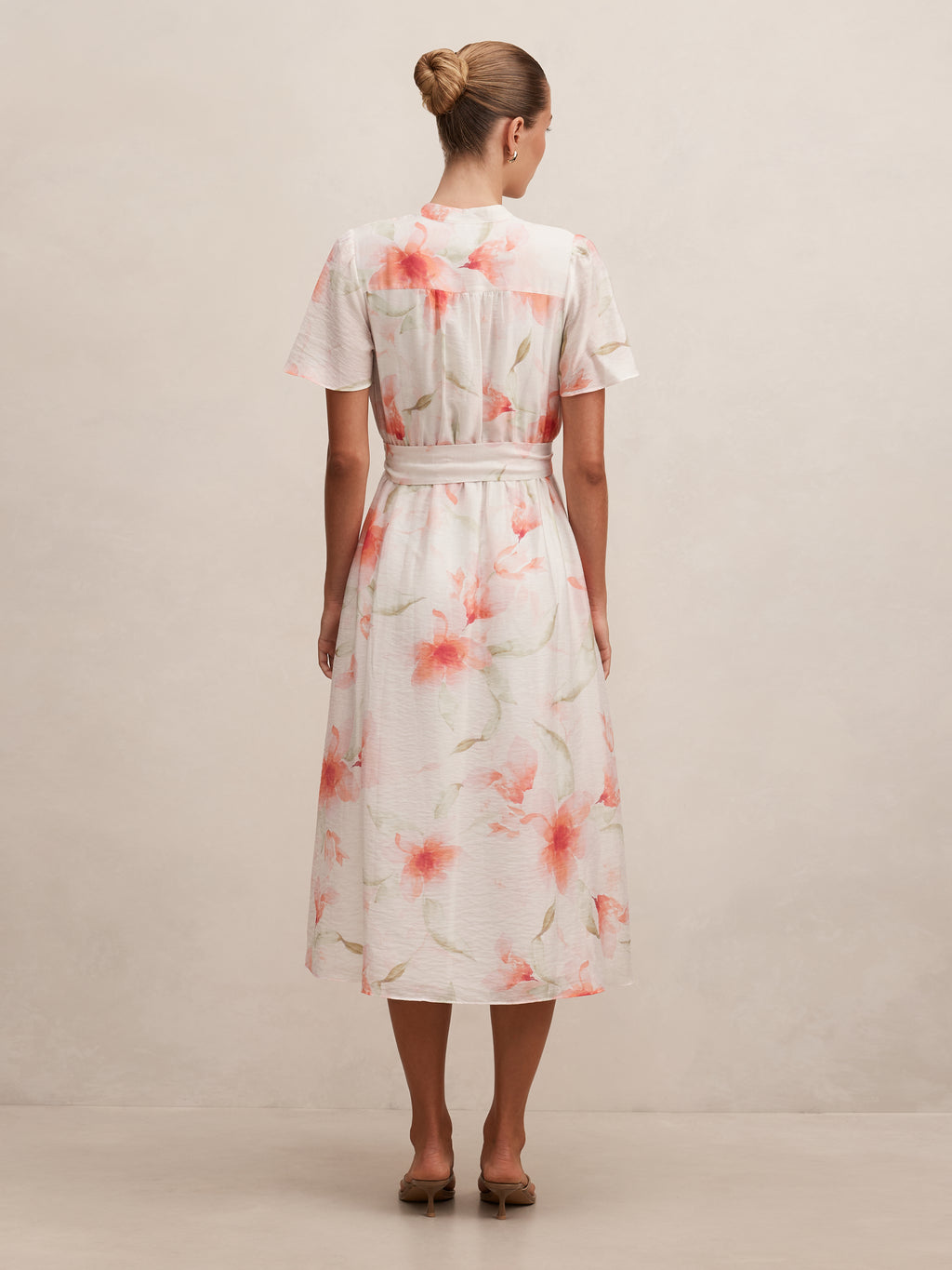 Dahlia Button Tie Midi Dress