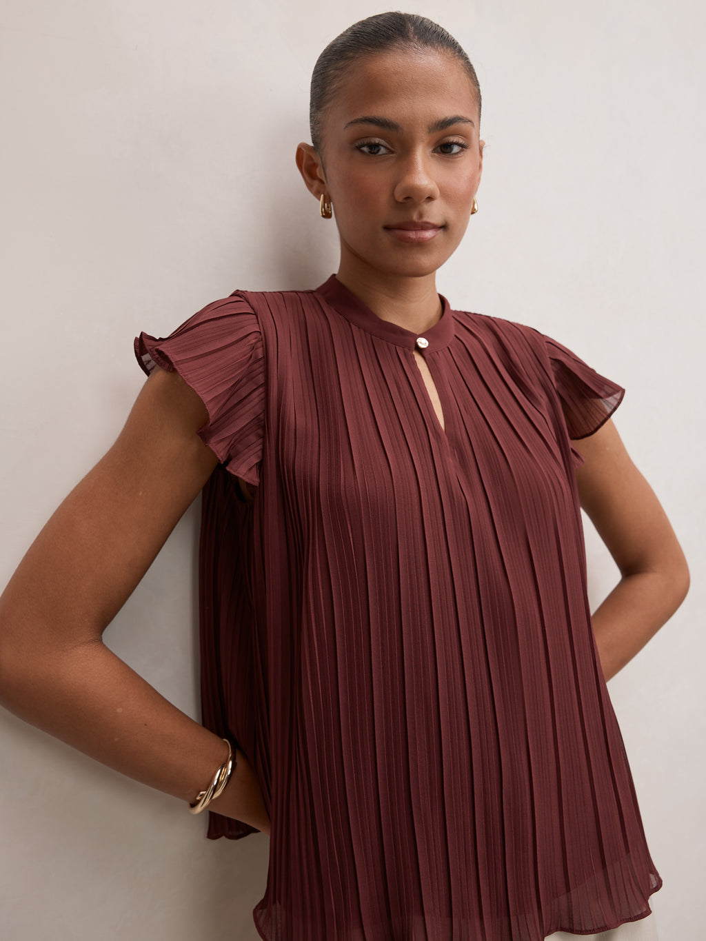 Autumn Flutter Sleeve Blouse
