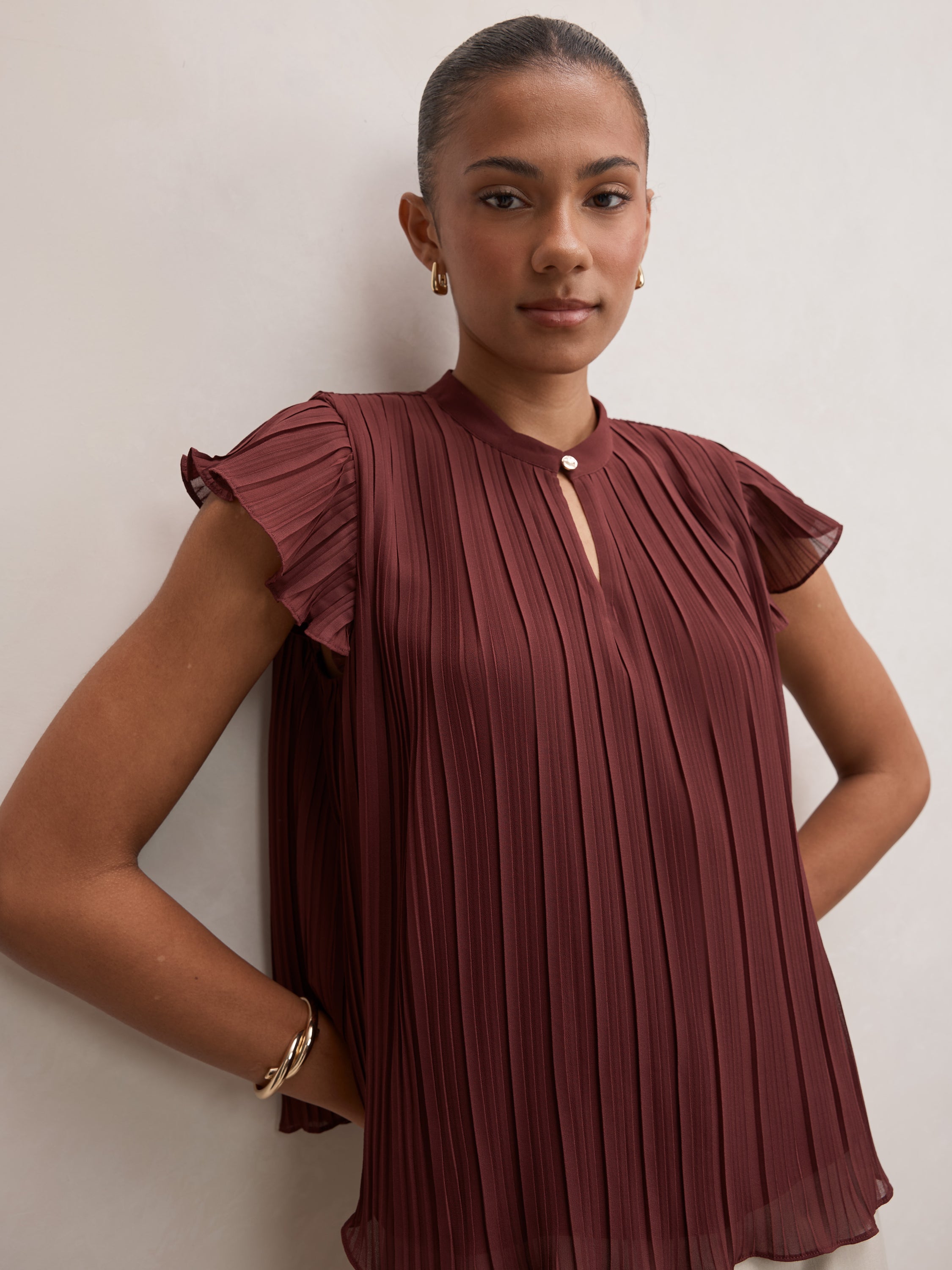 Autumn Flutter Sleeve Blouse