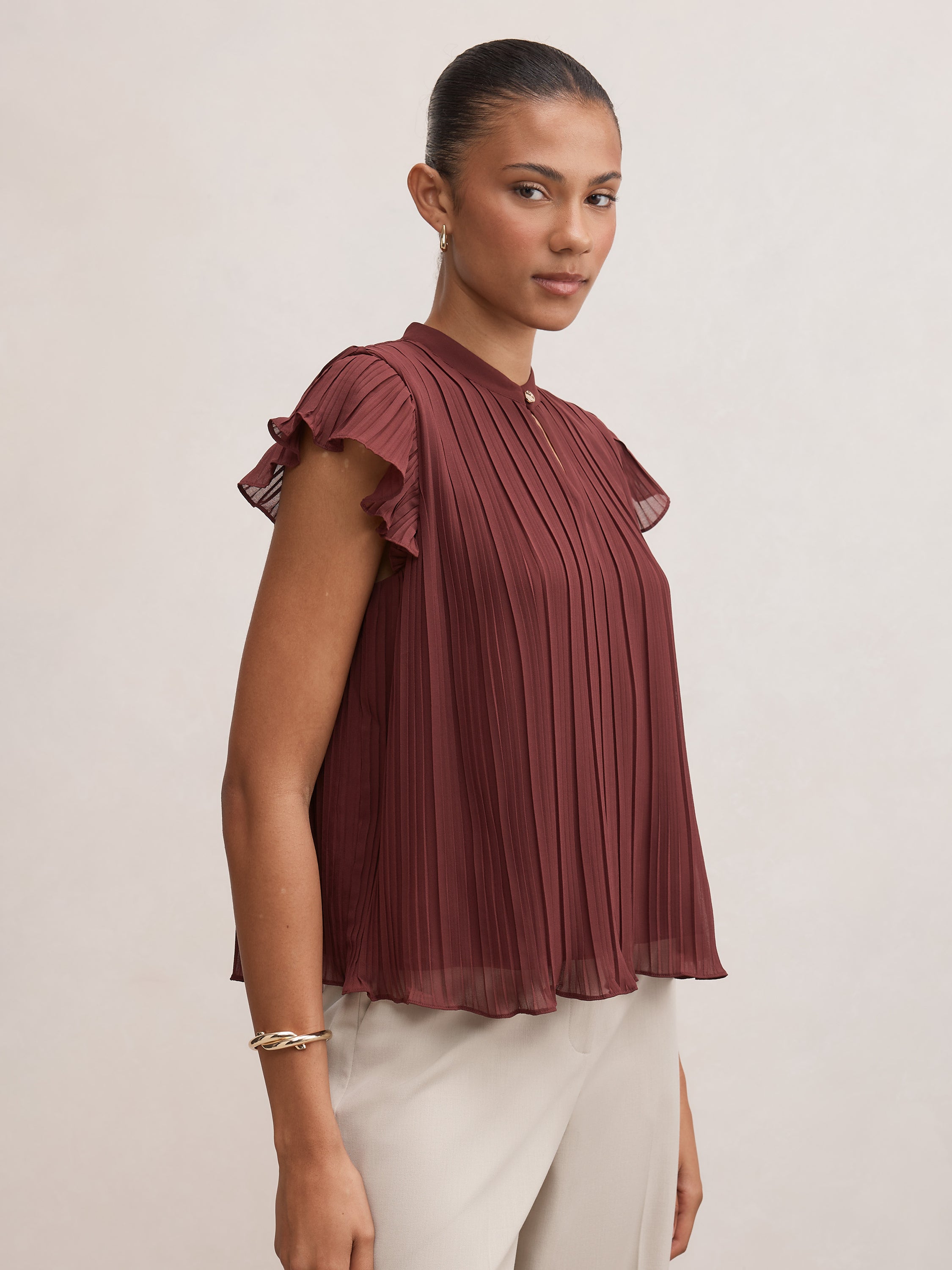 Autumn Flutter Sleeve Blouse