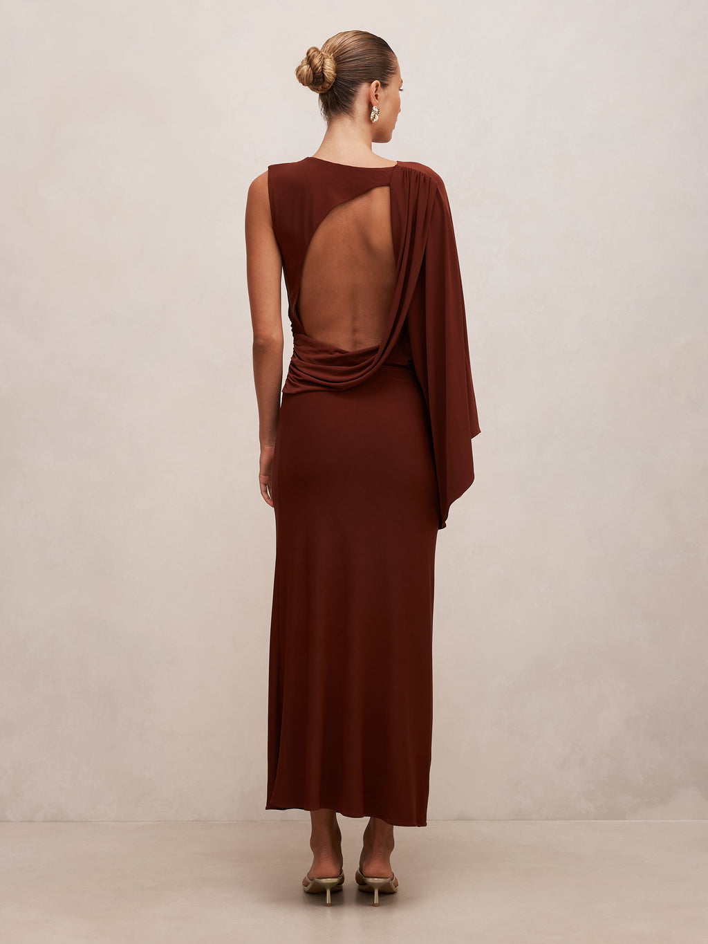 Fleur Cape Shoulder Maxi Dress