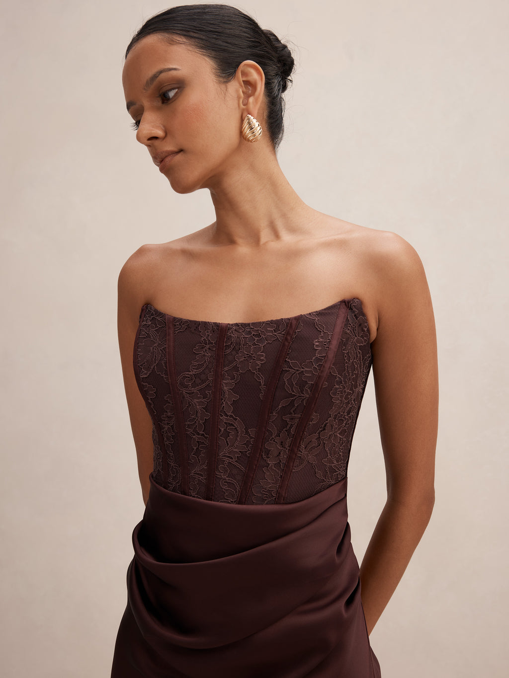 Ivy Petite Lace Corset Maxi