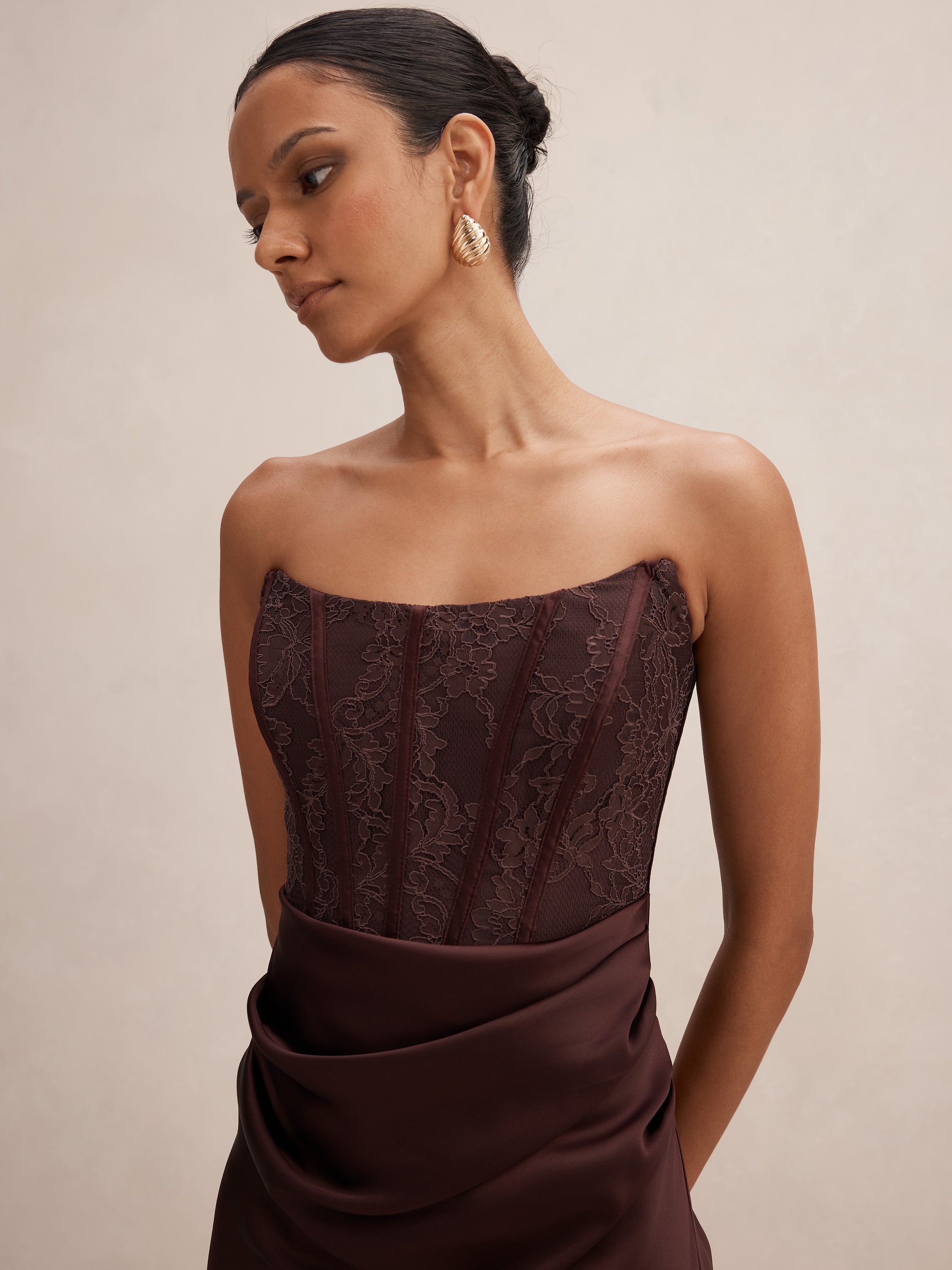 Ivy Petite Lace Corset Maxi