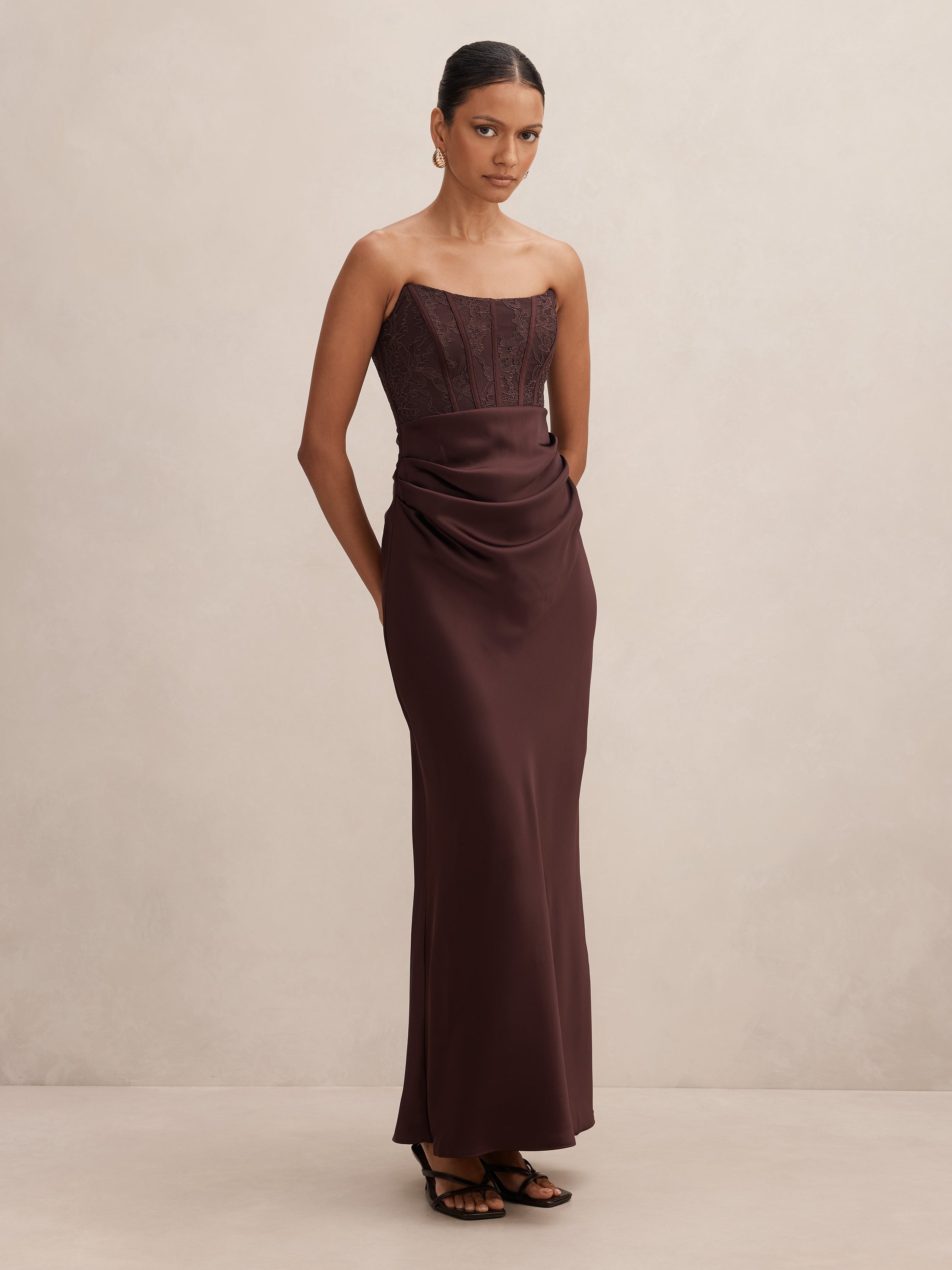 Ivy Petite Lace Corset Maxi
