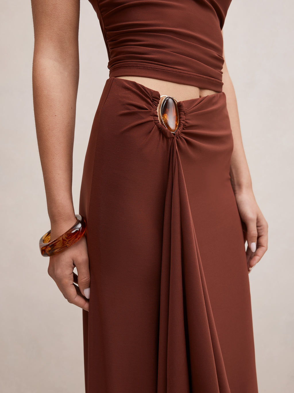 Leni Draped Midi Skirt
