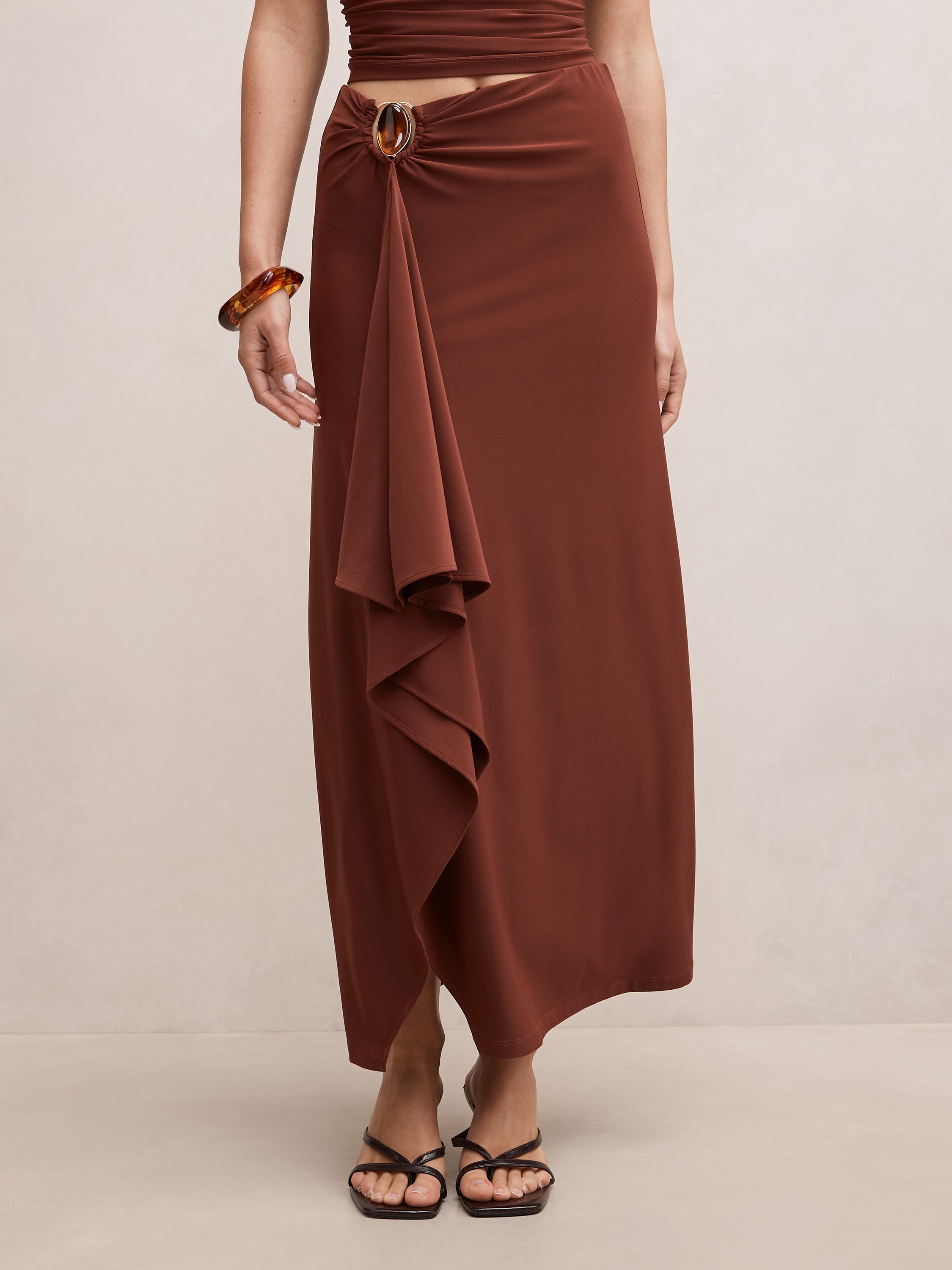 Leni Draped Midi Skirt