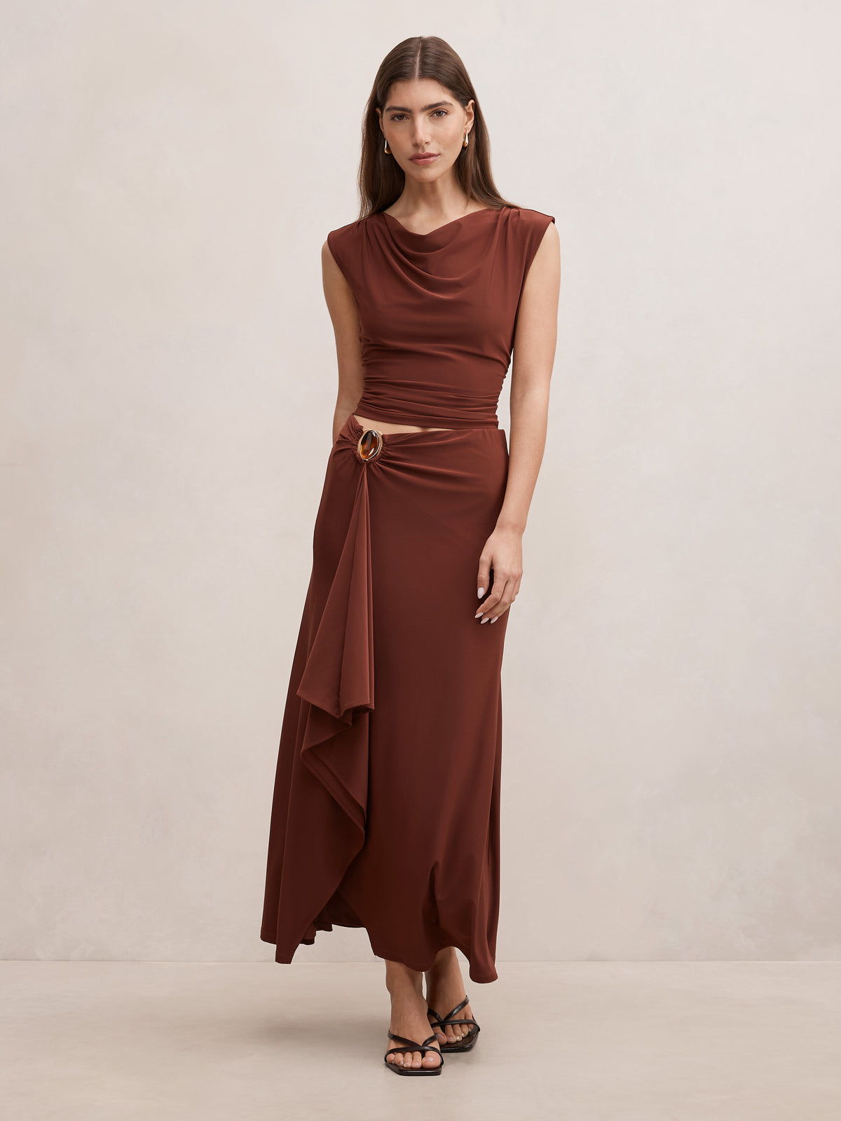 Leni Draped Midi Skirt