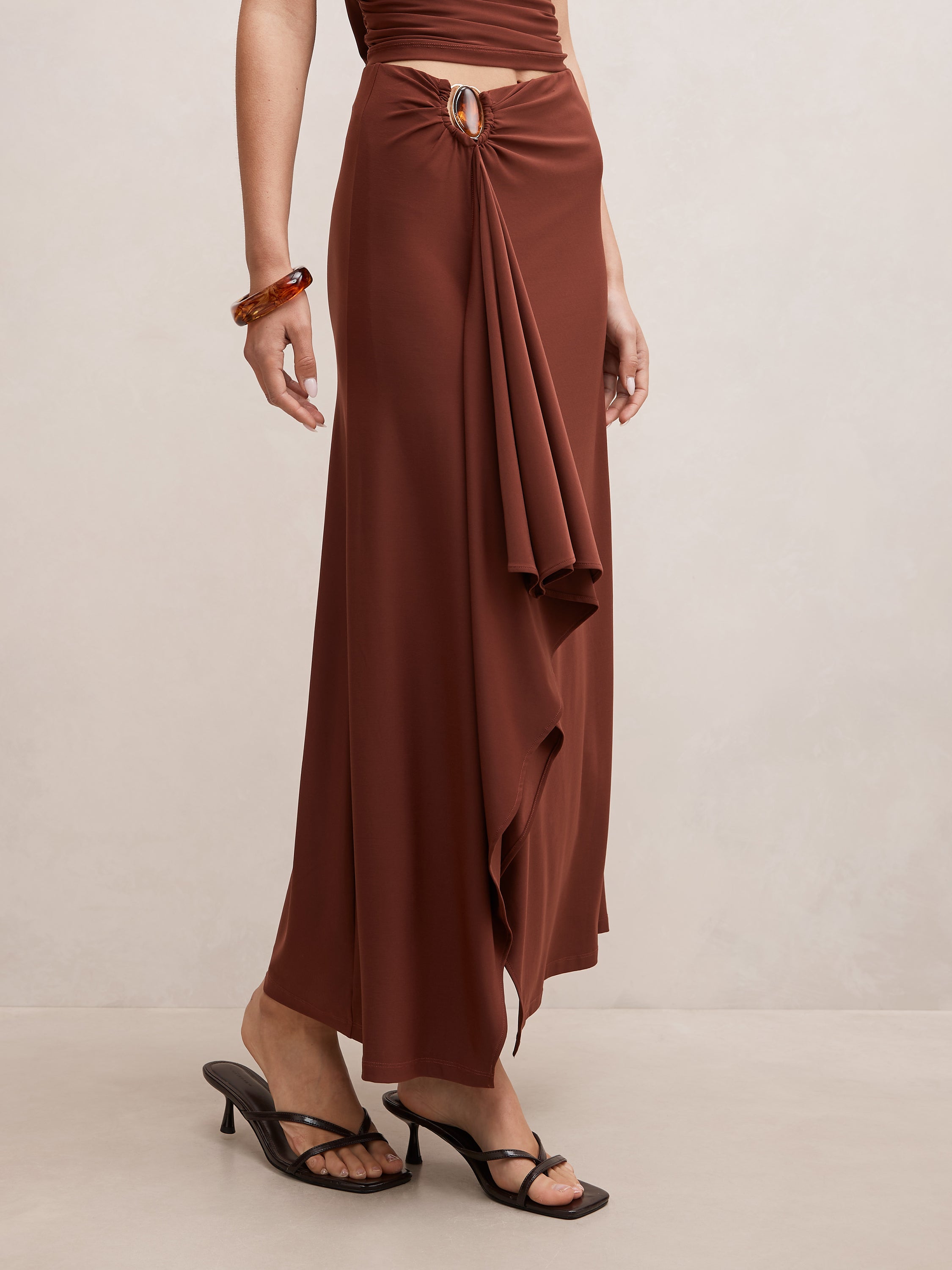 Leni Draped Midi Skirt