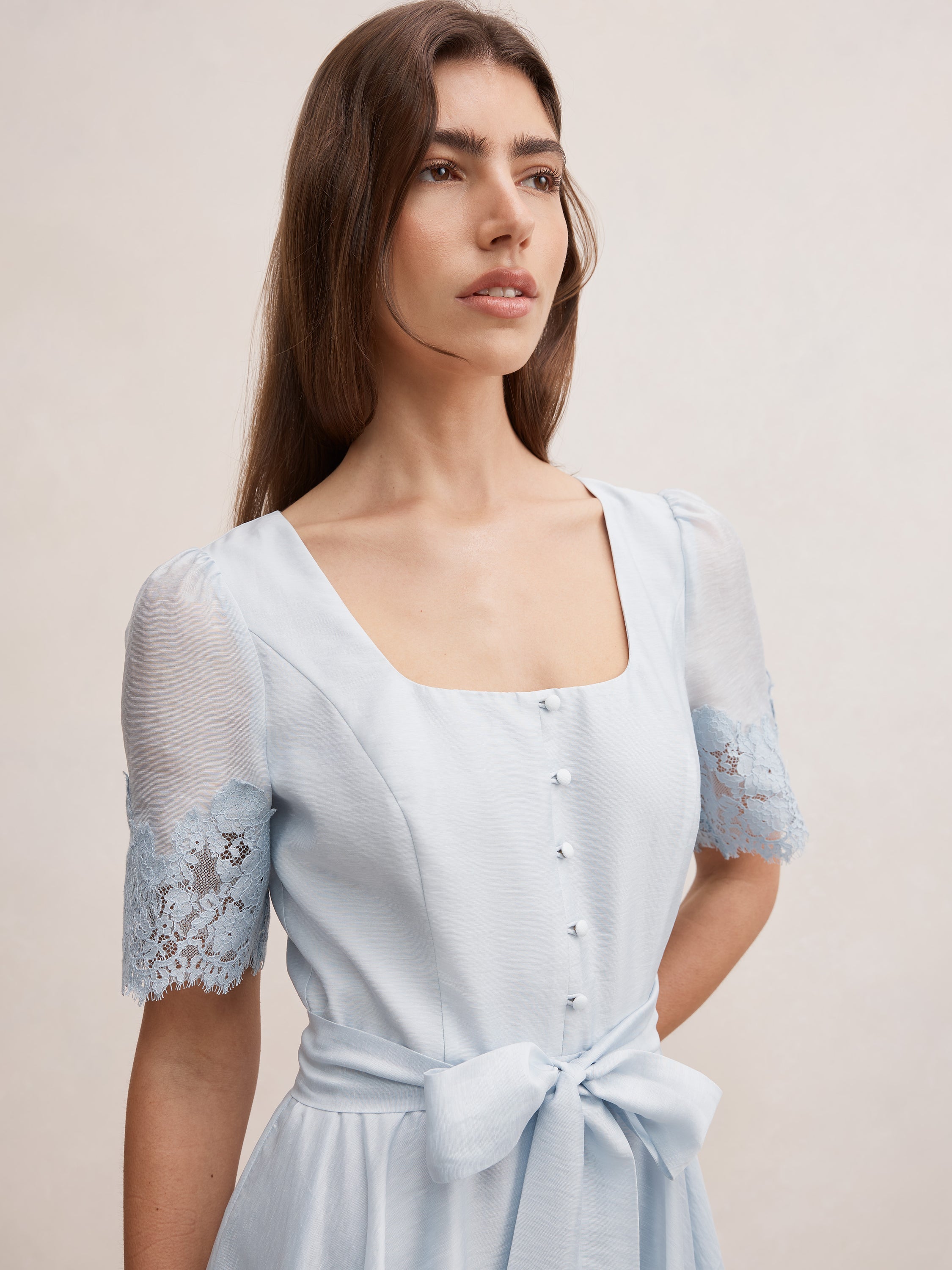 Alana Lace Trim Mini Dress