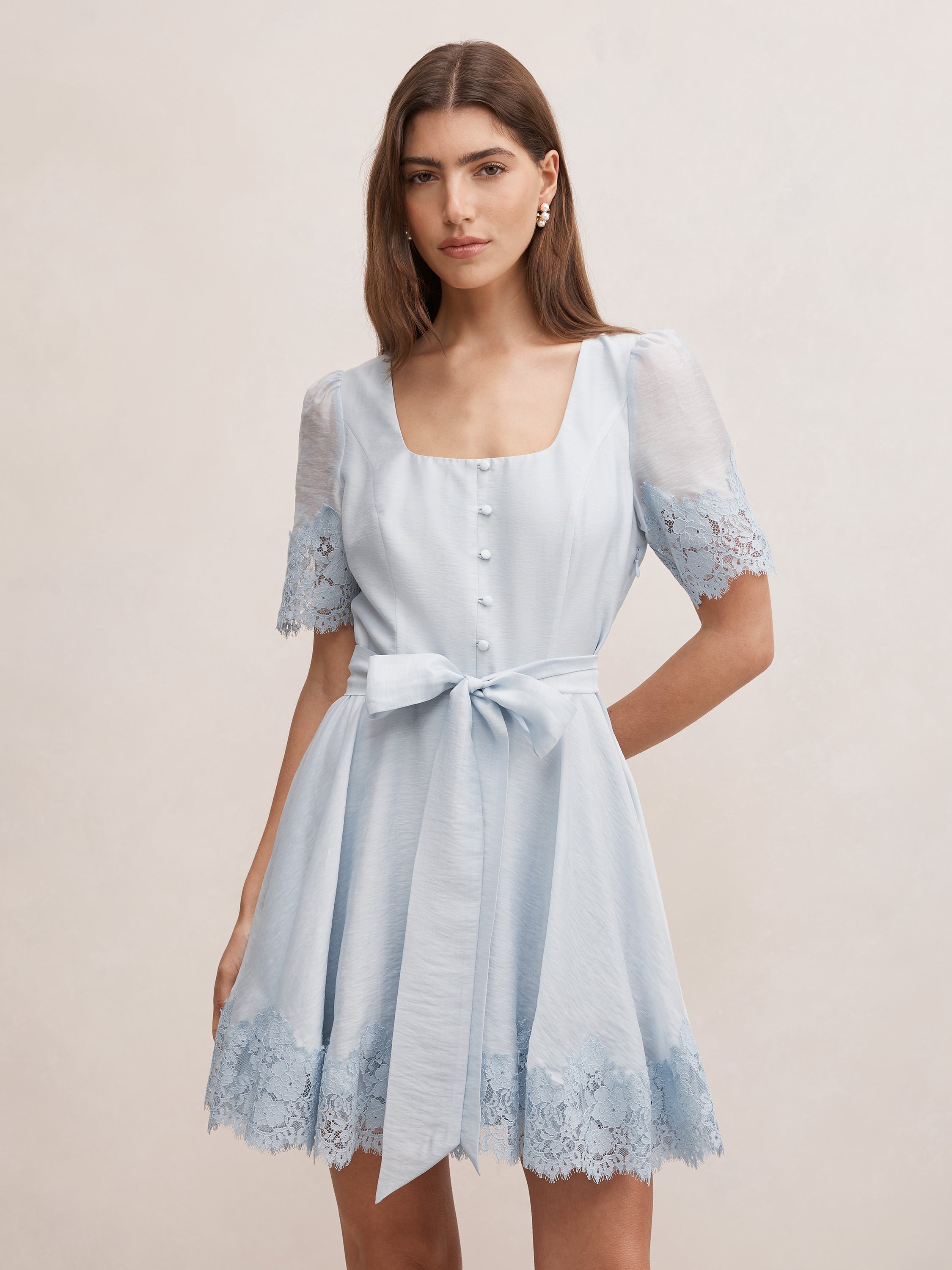 Alana Lace Trim Mini Dress
