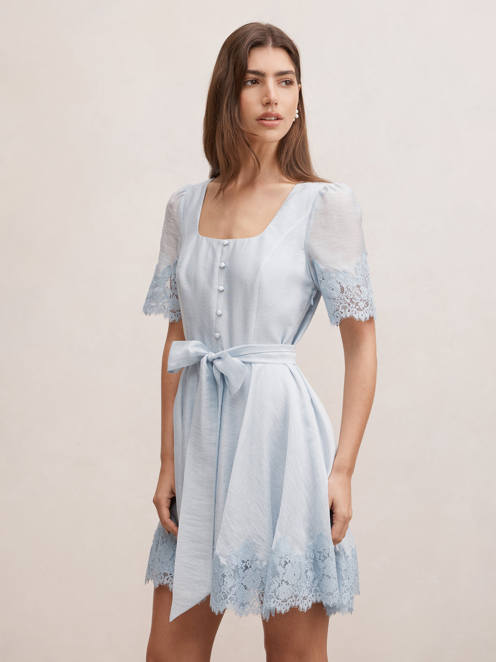 Alana Lace Trim Mini Dress