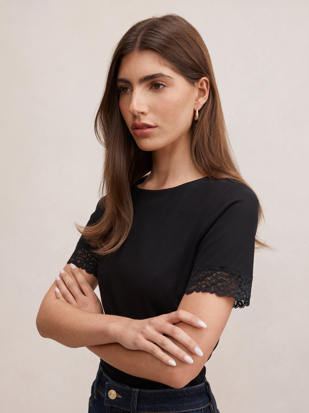 Nina Lace Trim Tee