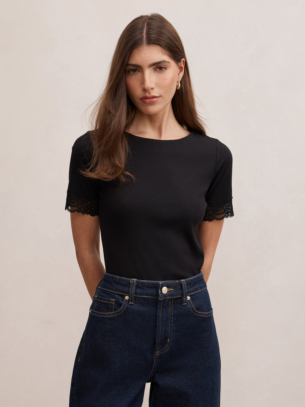 Nina Lace Trim Tee