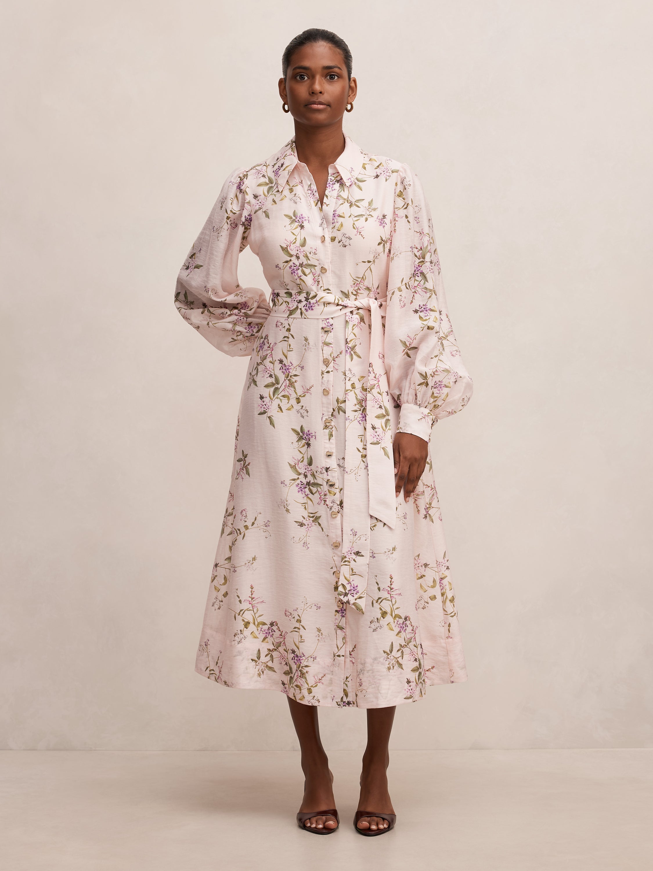 Hazel Petite Shirt Midi Dress