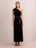 Venita One Shoulder Velvet Maxi