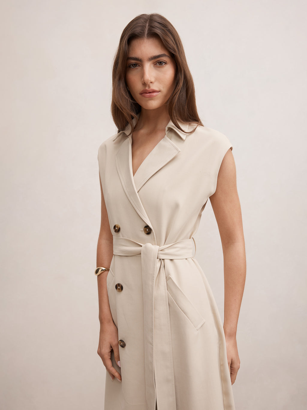 Elsa Sleeveless Trench Midi Dress