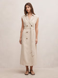 Elsa Sleeveless Trench Midi Dress