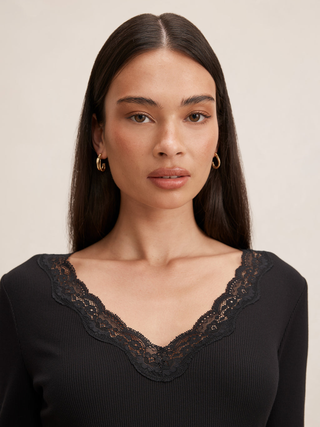 Selena Lace Trim 3/4 Sleeve