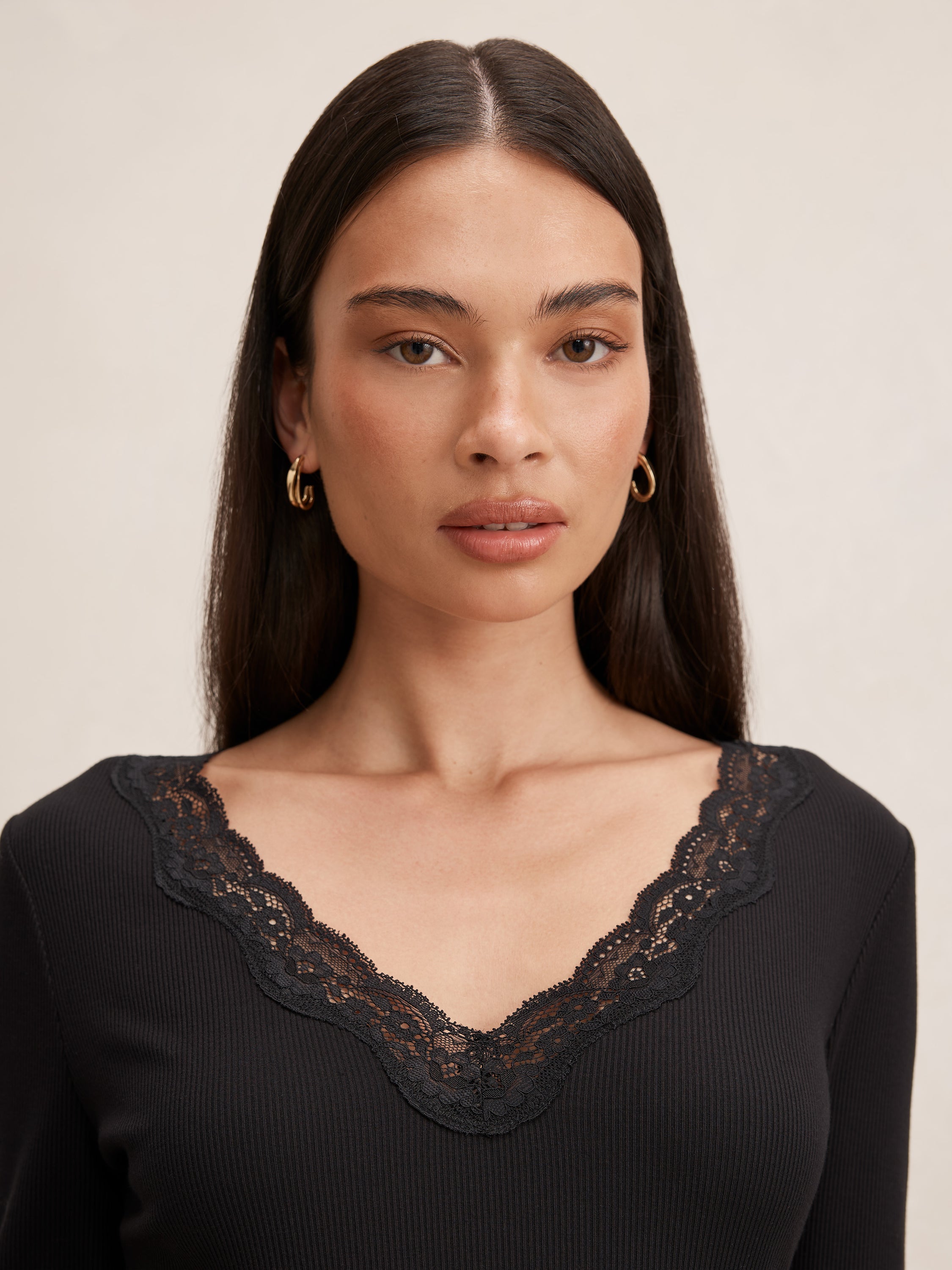 Selena Lace Trim 3/4 Sleeve