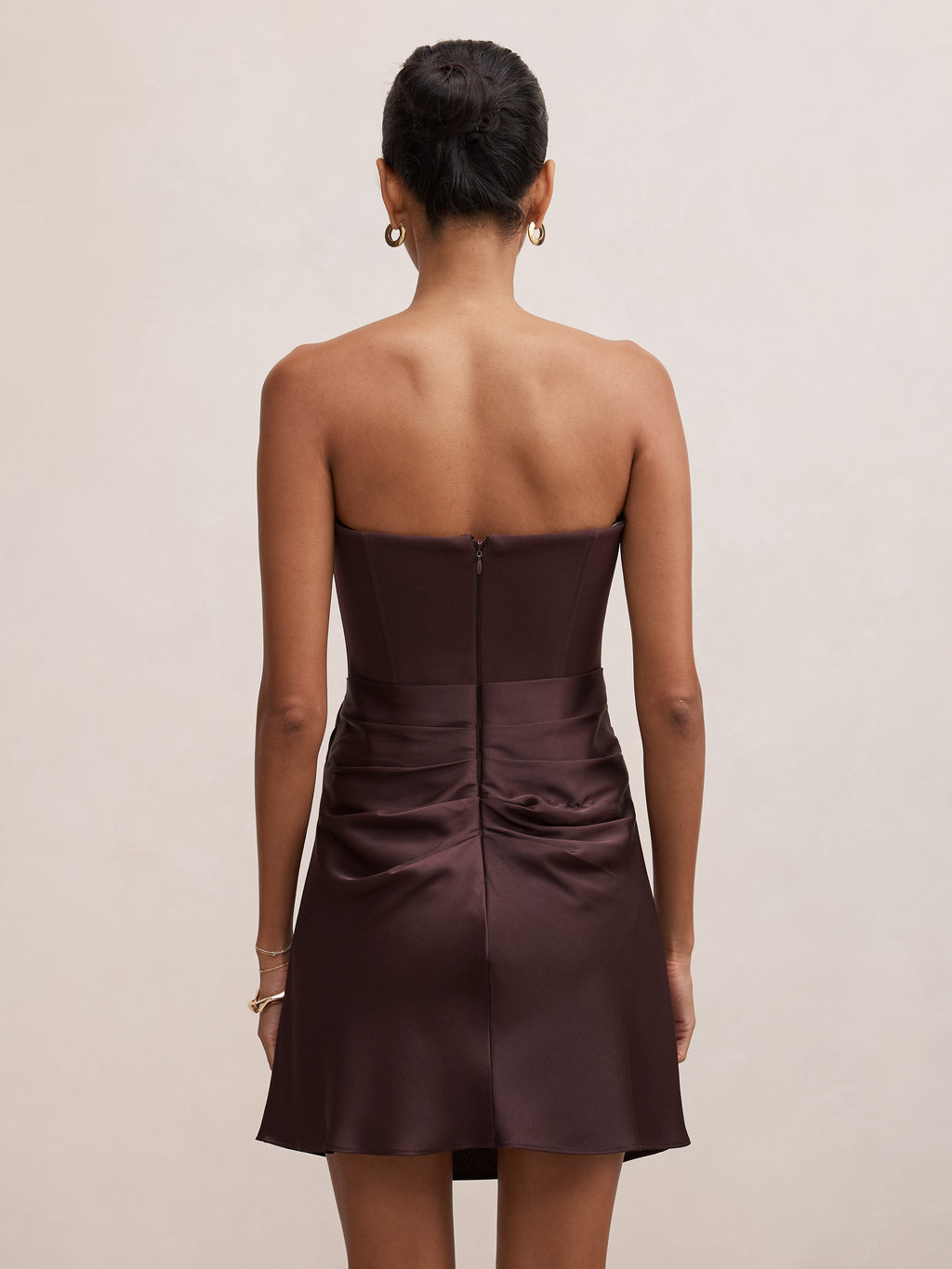 Isra Petite Drape Strapless Mini
