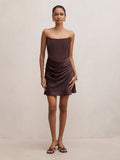 Isra Petite Drape Strapless Mini