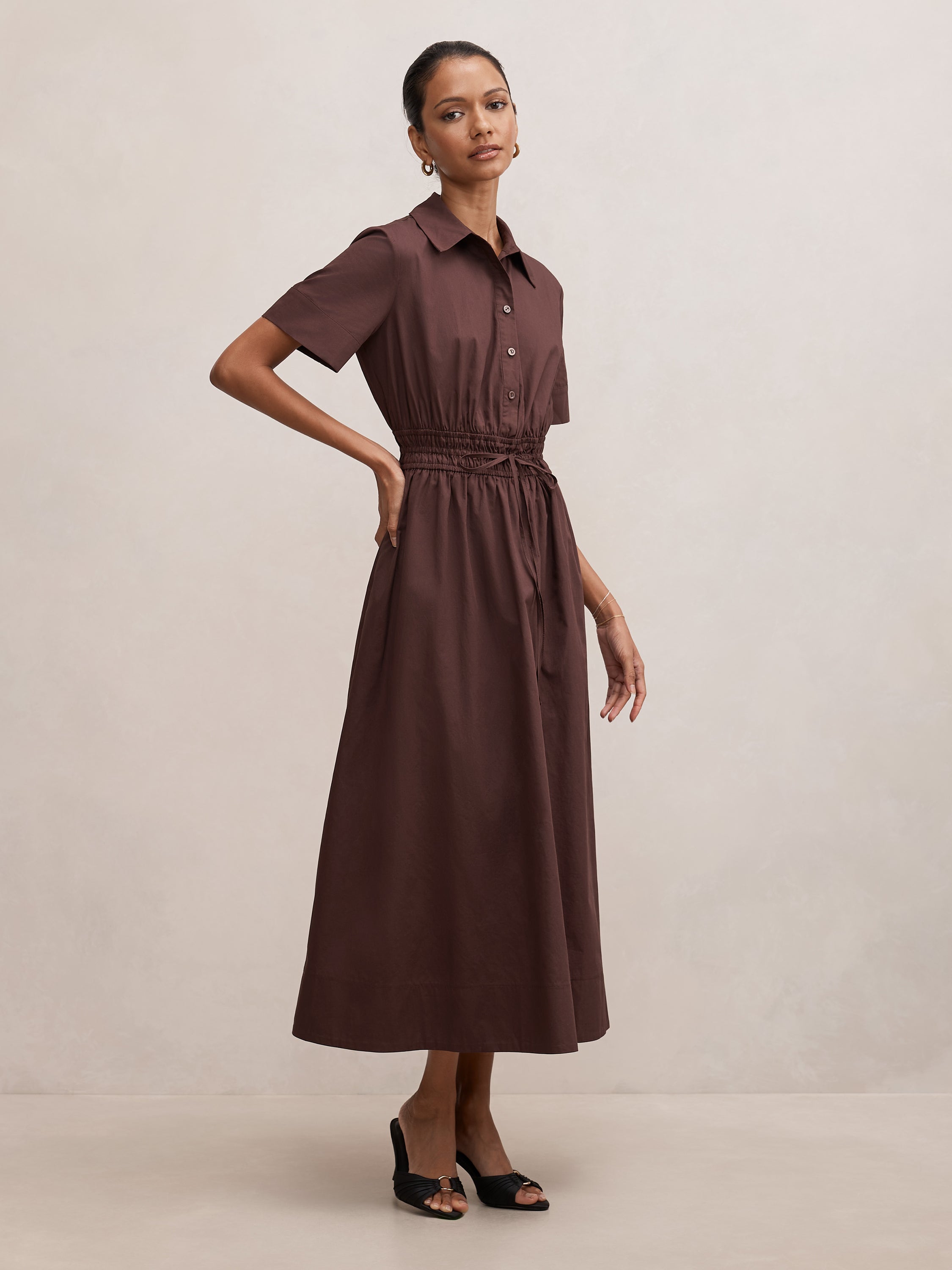 Brynn Petite Elastic Waist Midi Dress