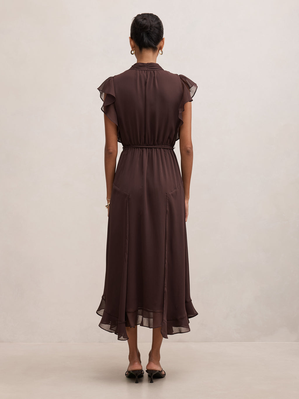 Maxwell Petite Flutter Sleeve Midi Dress