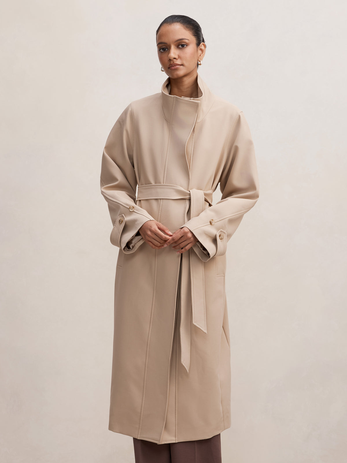 Florence Petite Funnel Neck Trench