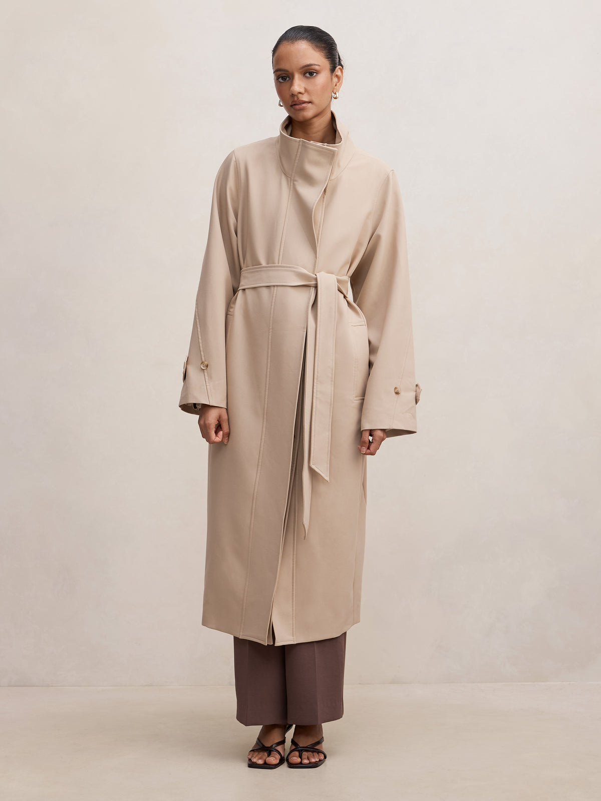 Florence Petite Funnel Neck Trench